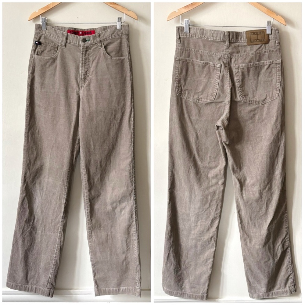 Vintage Tommy Jeans Men’s Tan Corduroy Straight Leg Tommy Hilfiger Pants Size 30